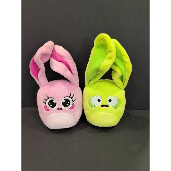 2 Hana Zuki Full of Treasures Hemka Plush Lime Green Scared Mood And Pink Loving - Picture 1 of 6